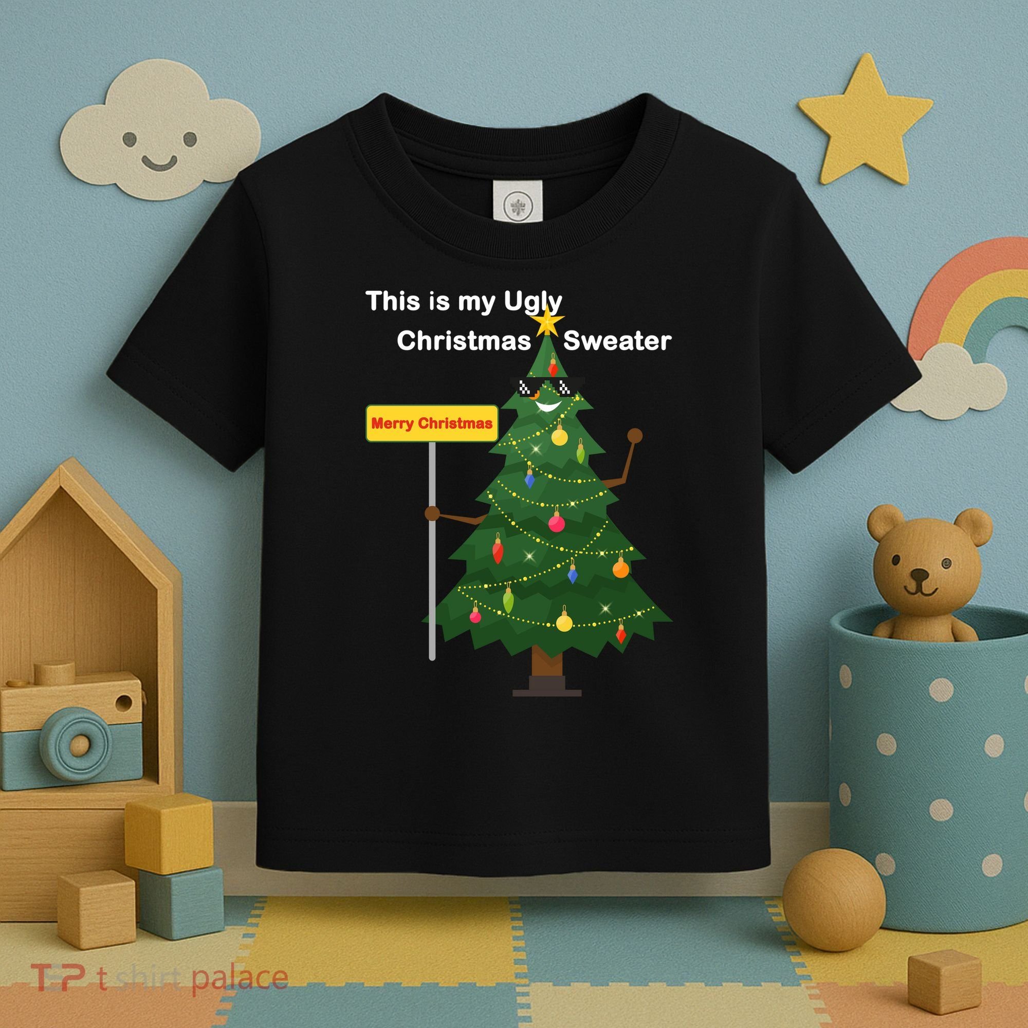 Funny This Is My Ugly Christmas Sweater Toddler T-Shirt
