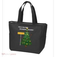 Funny This Is My Ugly Christmas Sweater Tote Bag thumb 3
