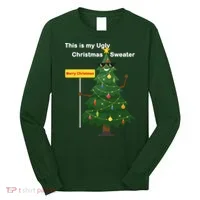 Funny This Is My Ugly Christmas Sweater Long Sleeve Shirt thumb 0
