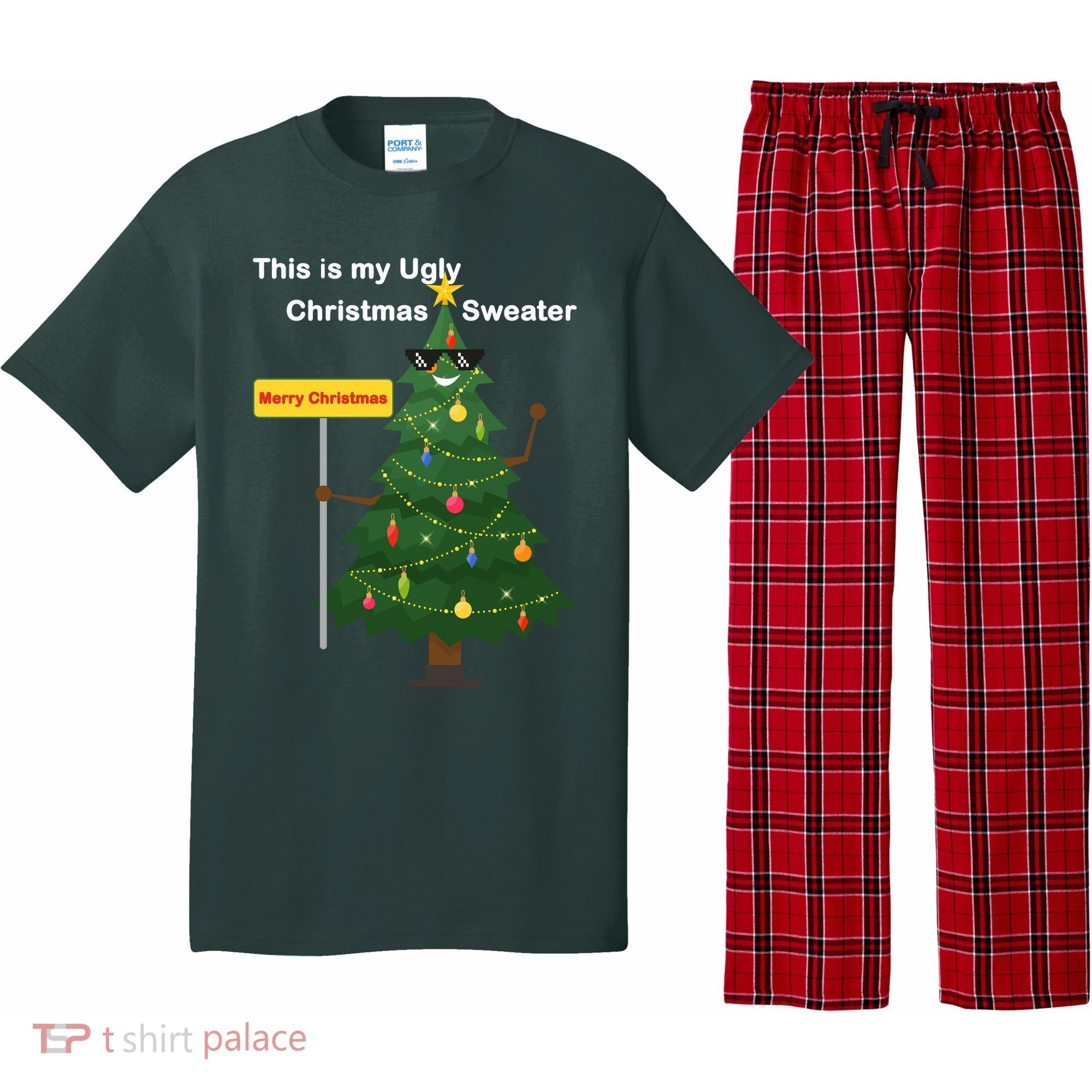 Funny This Is My Ugly Christmas Sweater Pajama Set