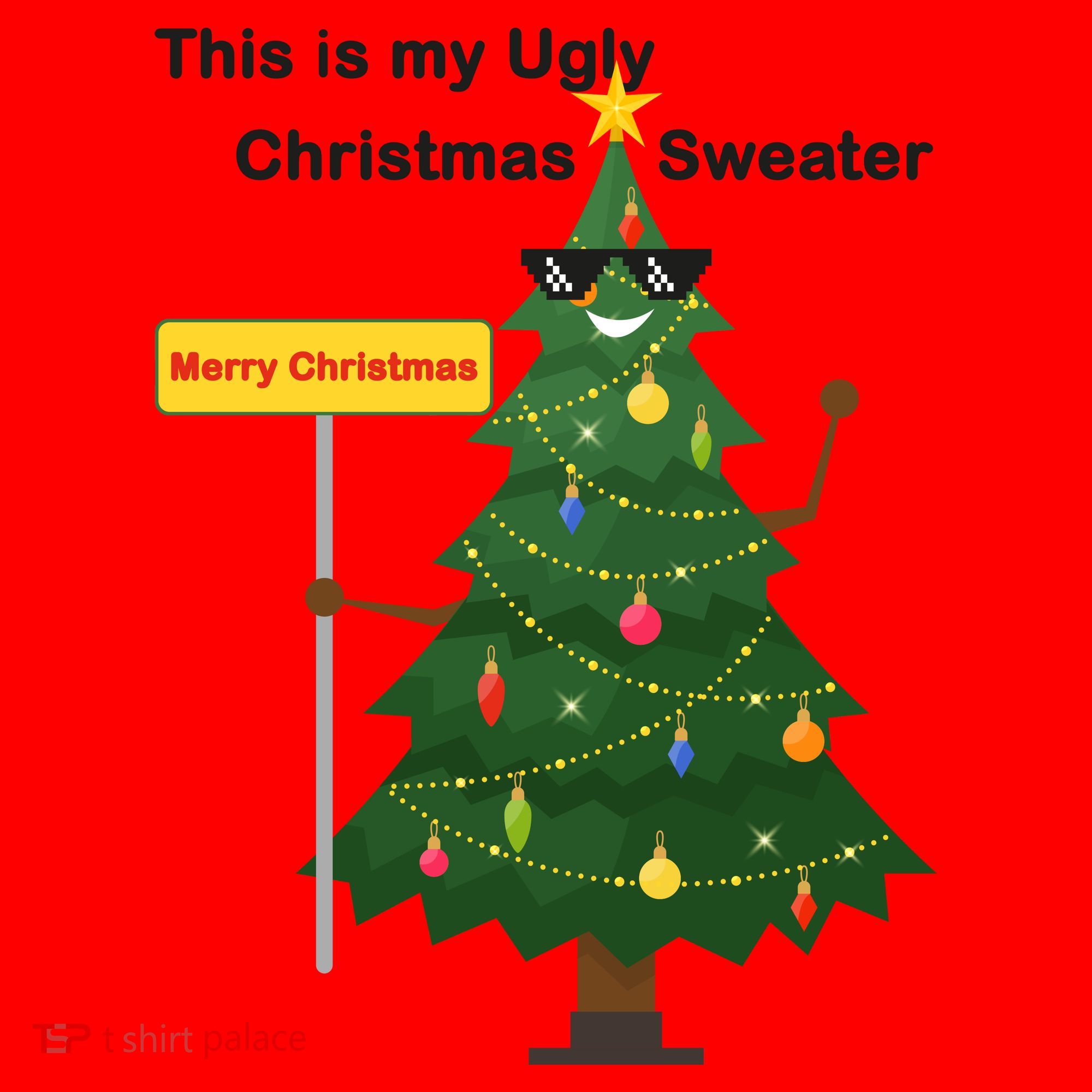 Funny This Is My Ugly Christmas Sweater Santa Hat