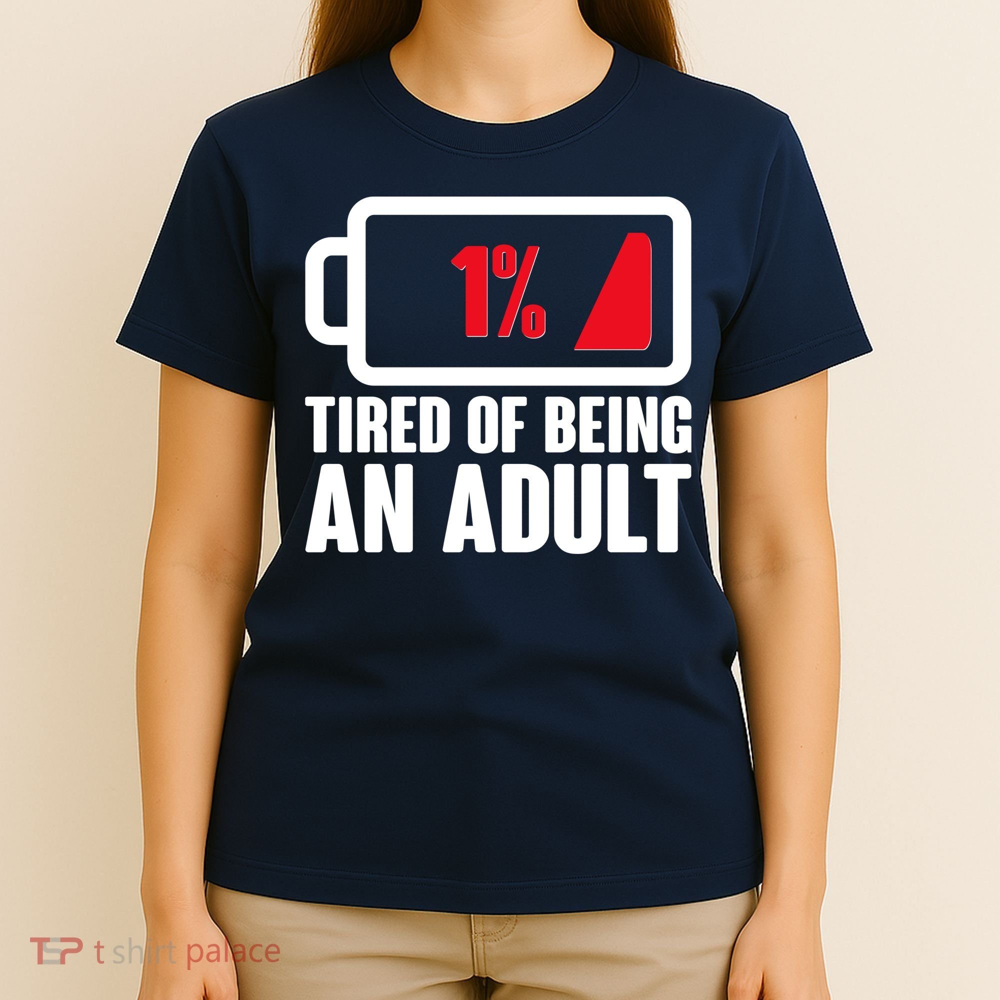 Funny Tired of Being An Adult Low Battery T-Shirt