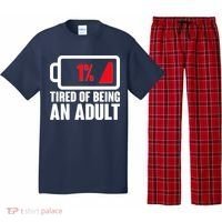 Funny Tired of Being An Adult Low Battery Pajama Set thumb 0