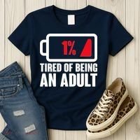 Funny Tired of Being An Adult Low Battery Women's T-Shirt thumb 3