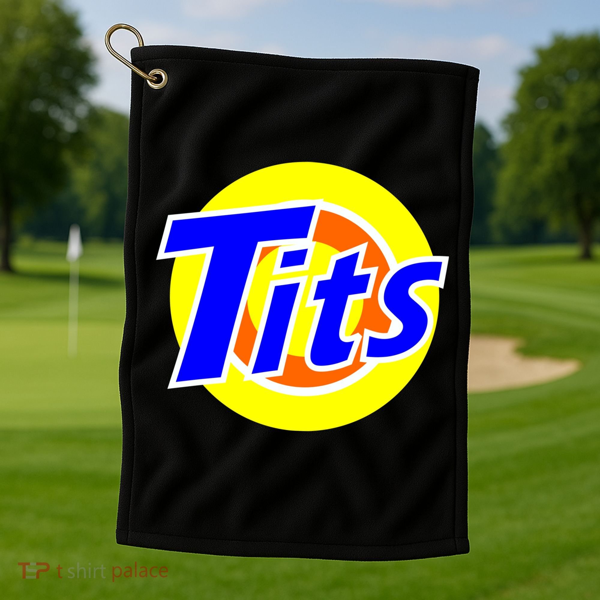 Funny Tits Logo Golf Towel