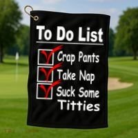 Funny To Do List Golf Towel thumb 1