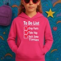 Funny To Do List Kids Hoodie thumb 3