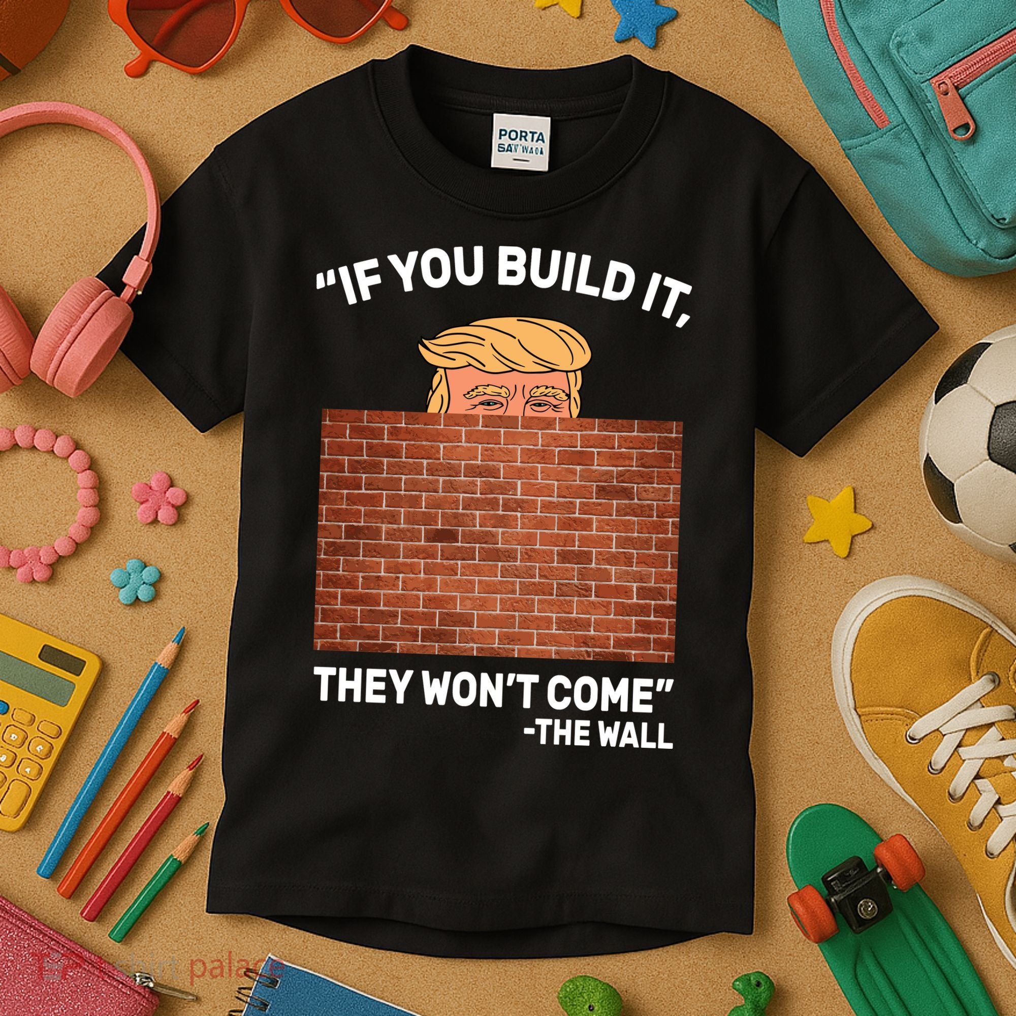 Funny Trump If You Built The Wall They Won't Come  Kids T-Shirt