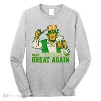 Funny Trump Make St Patrick's Day Great Again Long Sleeve Shirt thumb 0