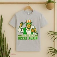 Funny Trump Make St Patrick's Day Great Again T-Shirt thumb 2