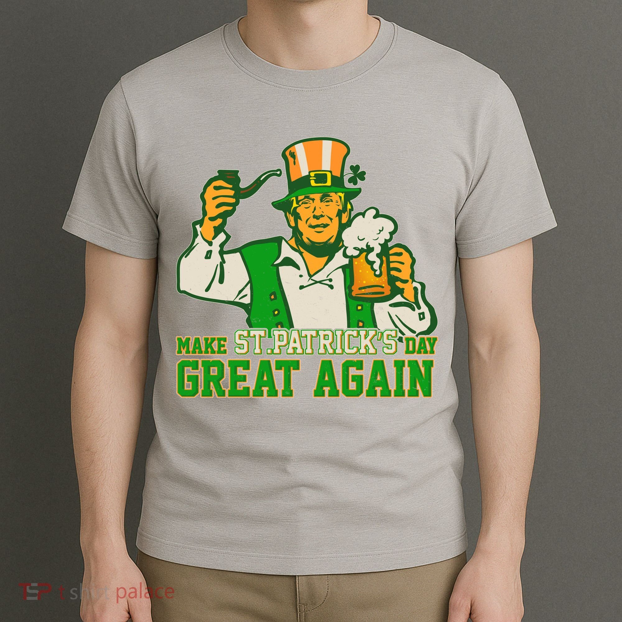 Funny Trump Make St Patrick's Day Great Again T-Shirt