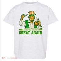 Funny Trump Make St Patrick's Day Great Again Toddler T-Shirt thumb 0