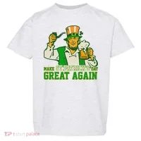 Funny Trump Make St Patrick's Day Great Again Toddler T-Shirt thumb 0