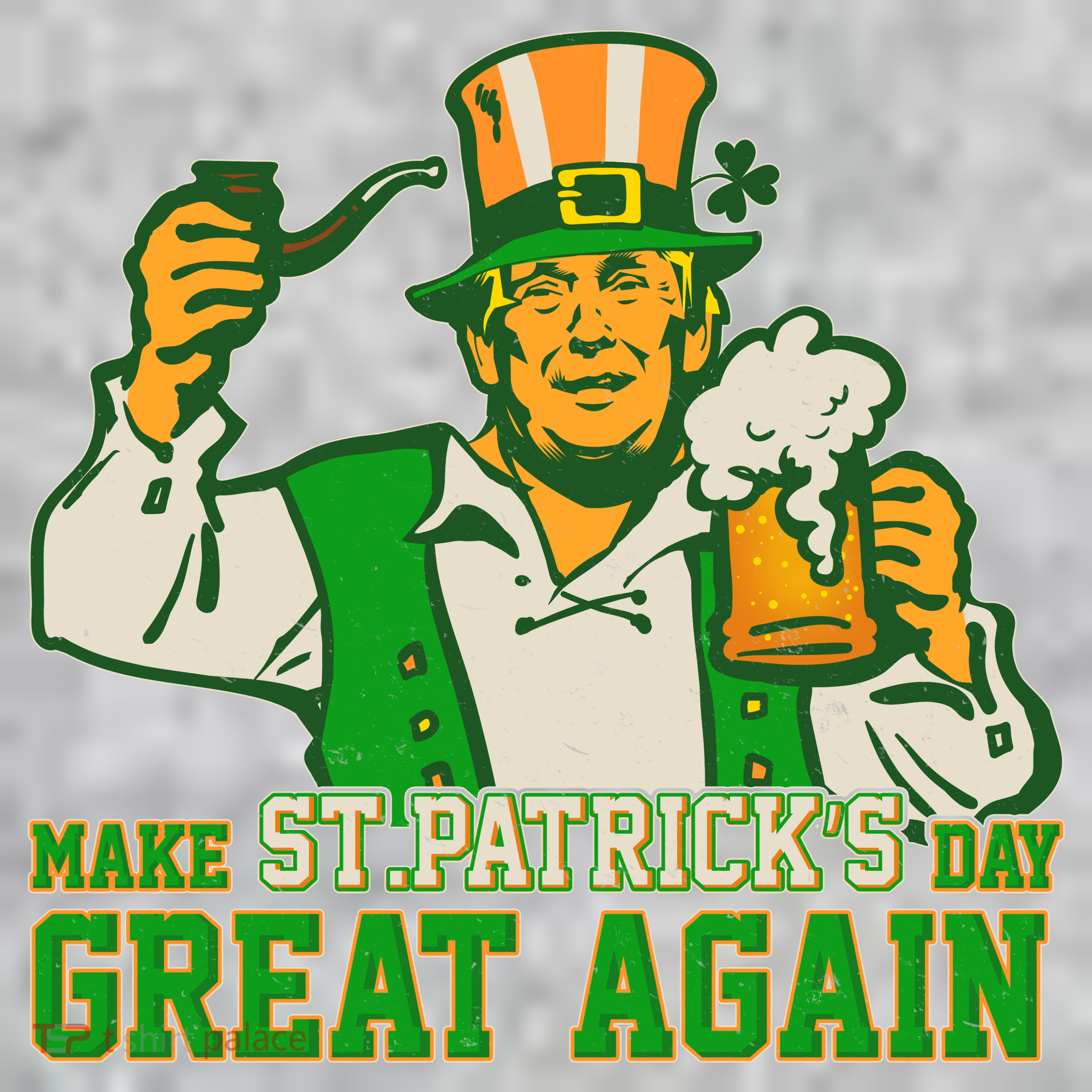Funny Trump Make St Patrick's Day Great Again Kids Sweatshirt