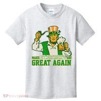 Funny Trump Make St Patrick's Day Great Again Kids T-Shirt thumb 0