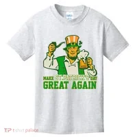 Funny Trump Make St Patrick's Day Great Again Kids T-Shirt thumb 0