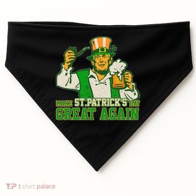 Funny Trump Make St Patrick's Day Great Again USA-Made Doggie Bandana