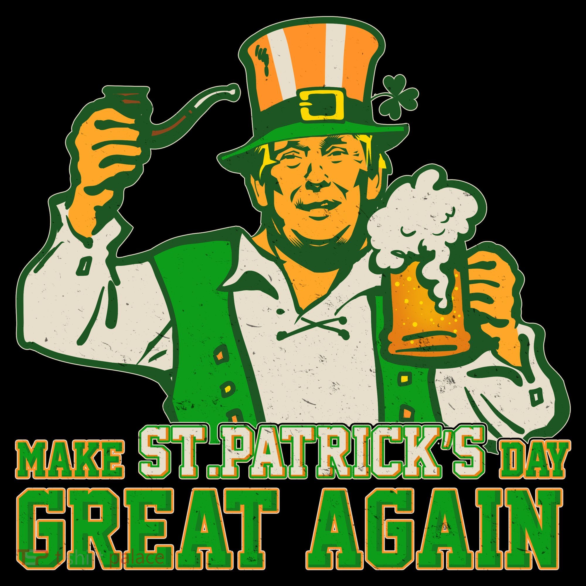 Funny Trump Make St Patrick's Day Great Again Button