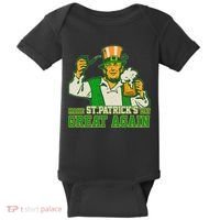 Funny Trump Make St Patrick's Day Great Again Baby Bodysuit thumb 0