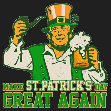 Funny Trump Make St Patrick's Day Great Again Sport-Tek Posi-UV Pro Polo