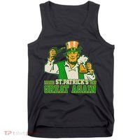 Funny Trump Make St Patrick's Day Great Again Tank Top thumb 0