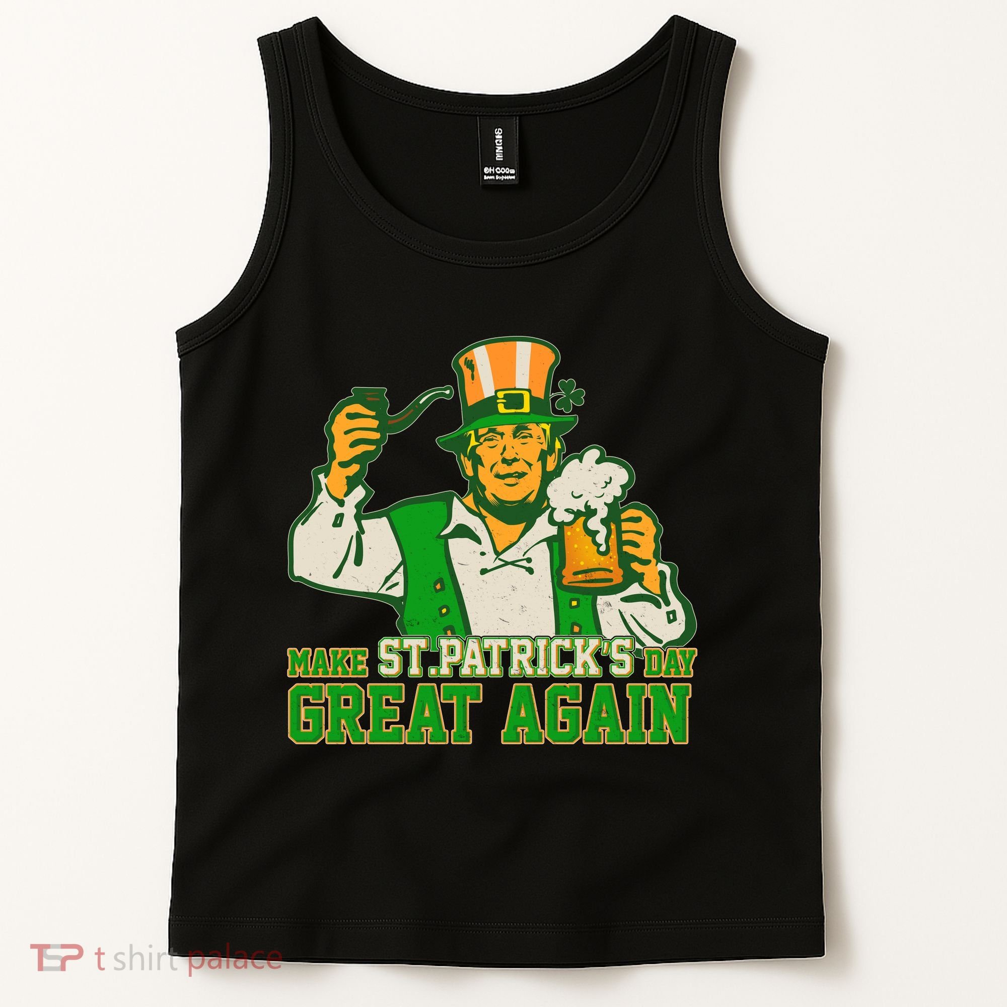 Funny Trump Make St Patrick's Day Great Again Tank Top