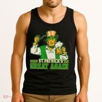 Funny Trump Make St Patrick's Day Great Again Tank Top thumb 3
