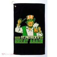 Funny Trump Make St Patrick's Day Great Again Golf Towel thumb 0