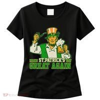 Funny Trump Make St Patrick's Day Great Again Women's T-Shirt thumb 0
