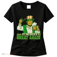 Funny Trump Make St Patrick's Day Great Again Women's T-Shirt thumb 0
