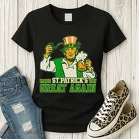 Funny Trump Make St Patrick's Day Great Again Women's T-Shirt thumb 3