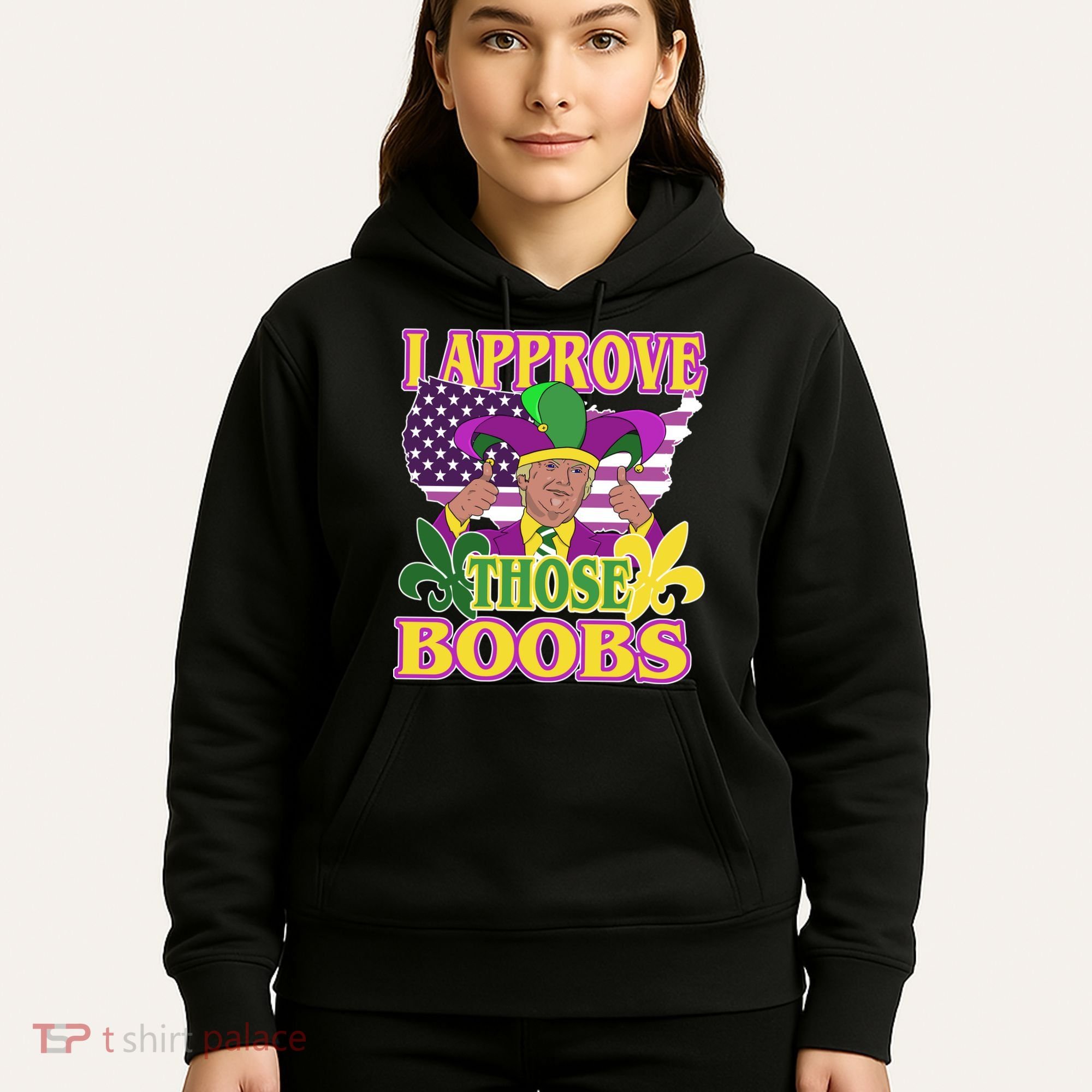Funny Trump Mardi Gras Boobs Hoodie
