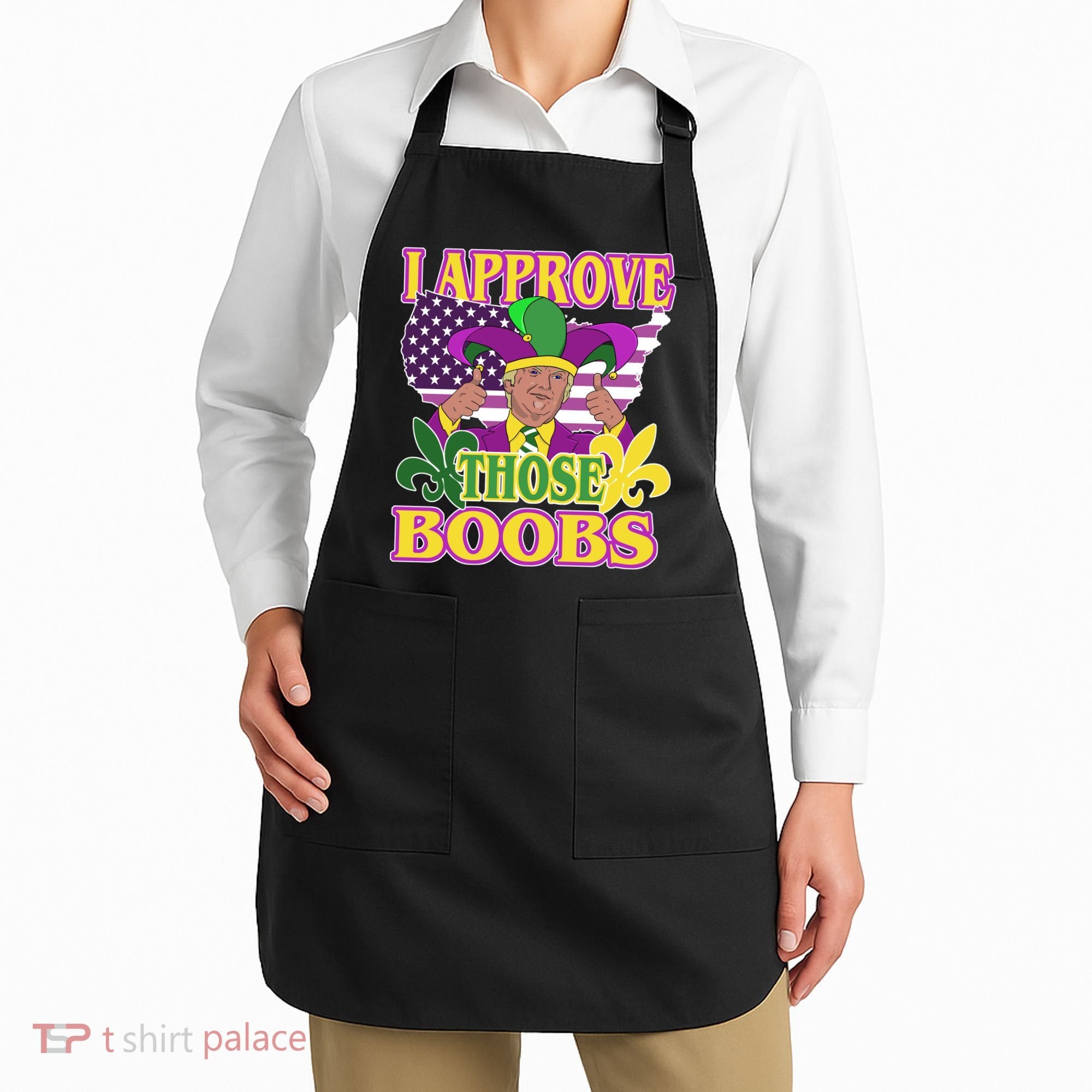 Funny Trump Mardi Gras Boobs Apron