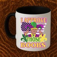 Funny Trump Mardi Gras Boobs Coffee Mug thumb 2