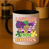 Funny Trump Mardi Gras Boobs Coffee Mug thumb 4