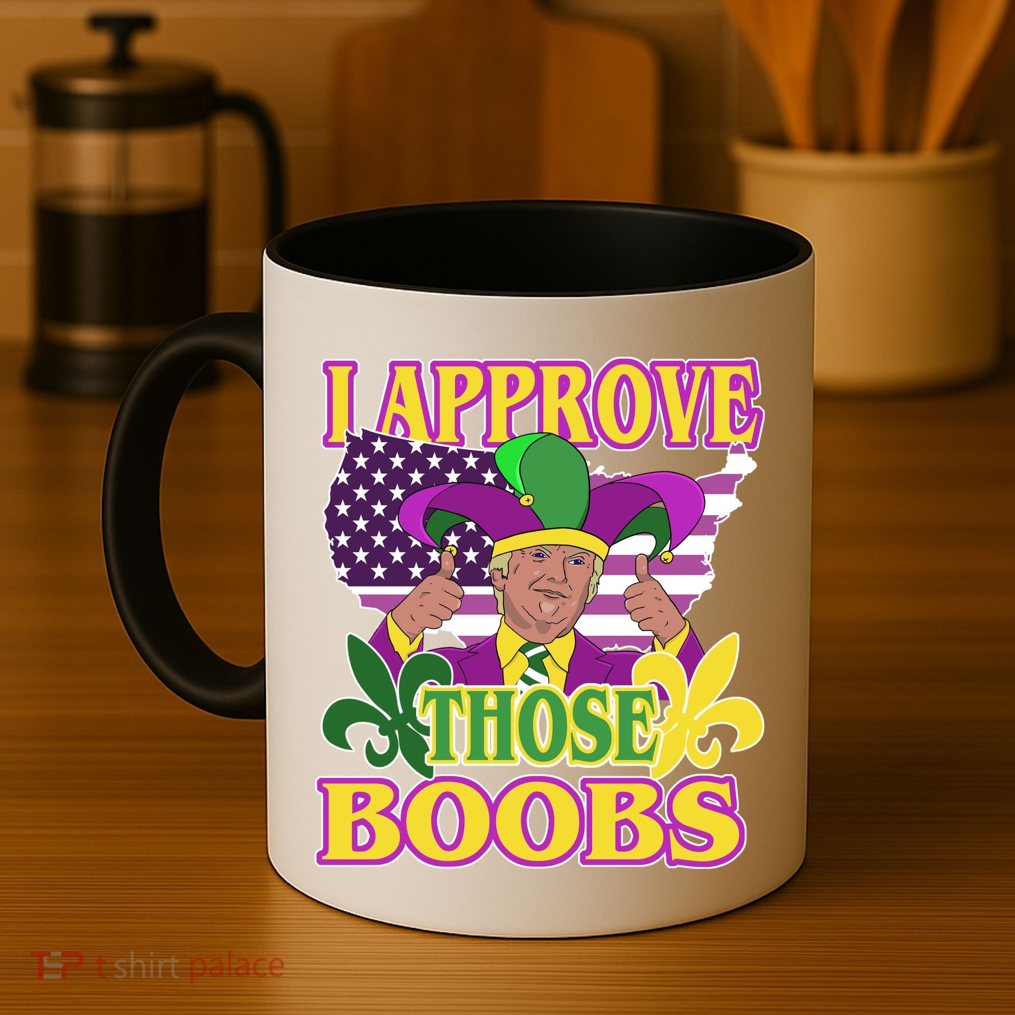 Funny Trump Mardi Gras Boobs Coffee Mug