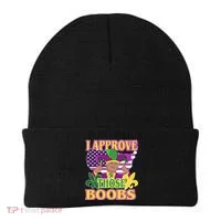 Funny Trump Mardi Gras Boobs Beanie thumb 0