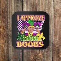 Funny Trump Mardi Gras Boobs Coaster thumb 0