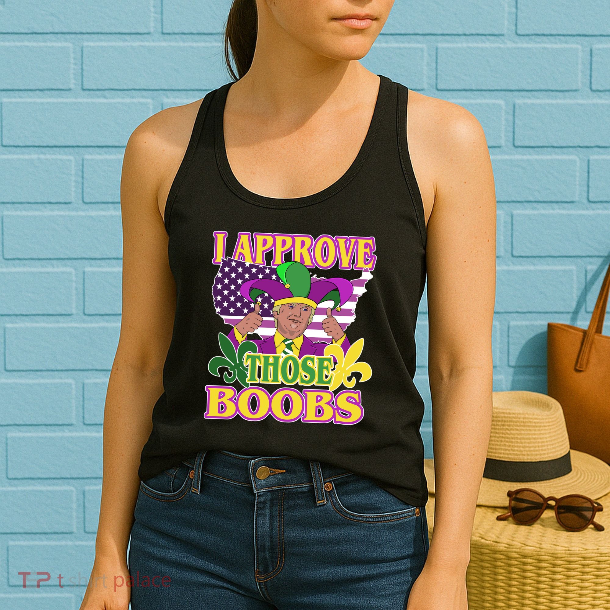 Funny Trump Mardi Gras Boobs Women's Tank Top
