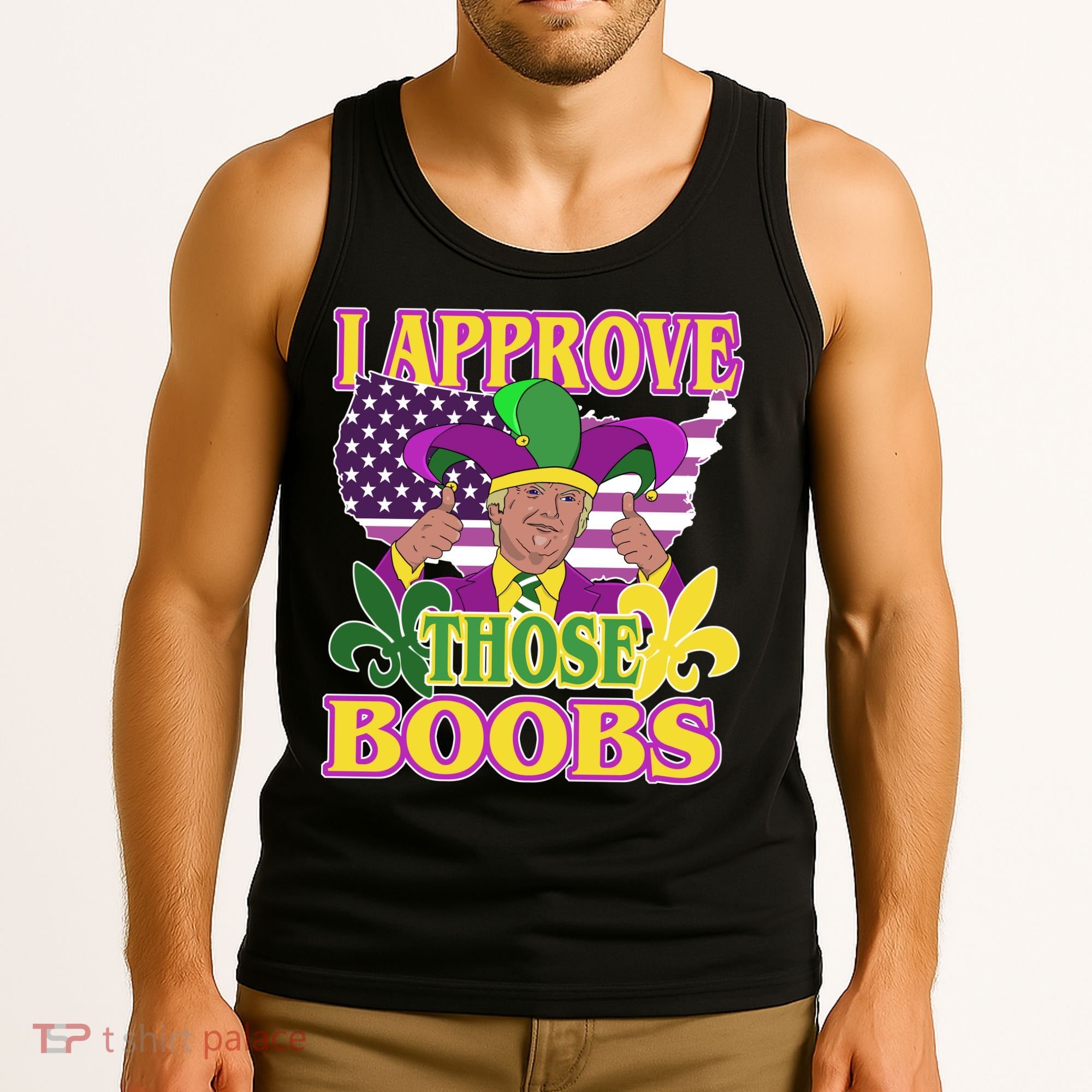 Funny Trump Mardi Gras Boobs Tank Top