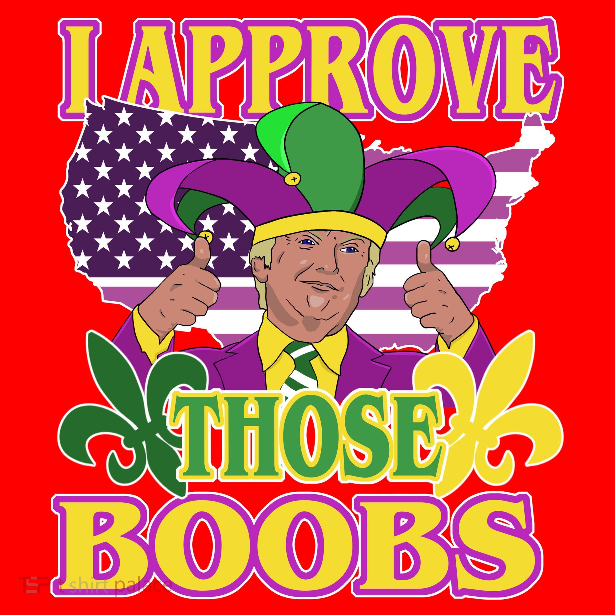 Funny Trump Mardi Gras Boobs Santa Hat