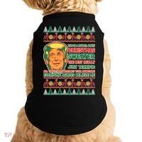 Funny Trump Ugly Christmas Sweater Doggie Tank thumb 0