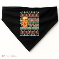Funny Trump Ugly Christmas Sweater USA-Made Doggie Bandana thumb 0