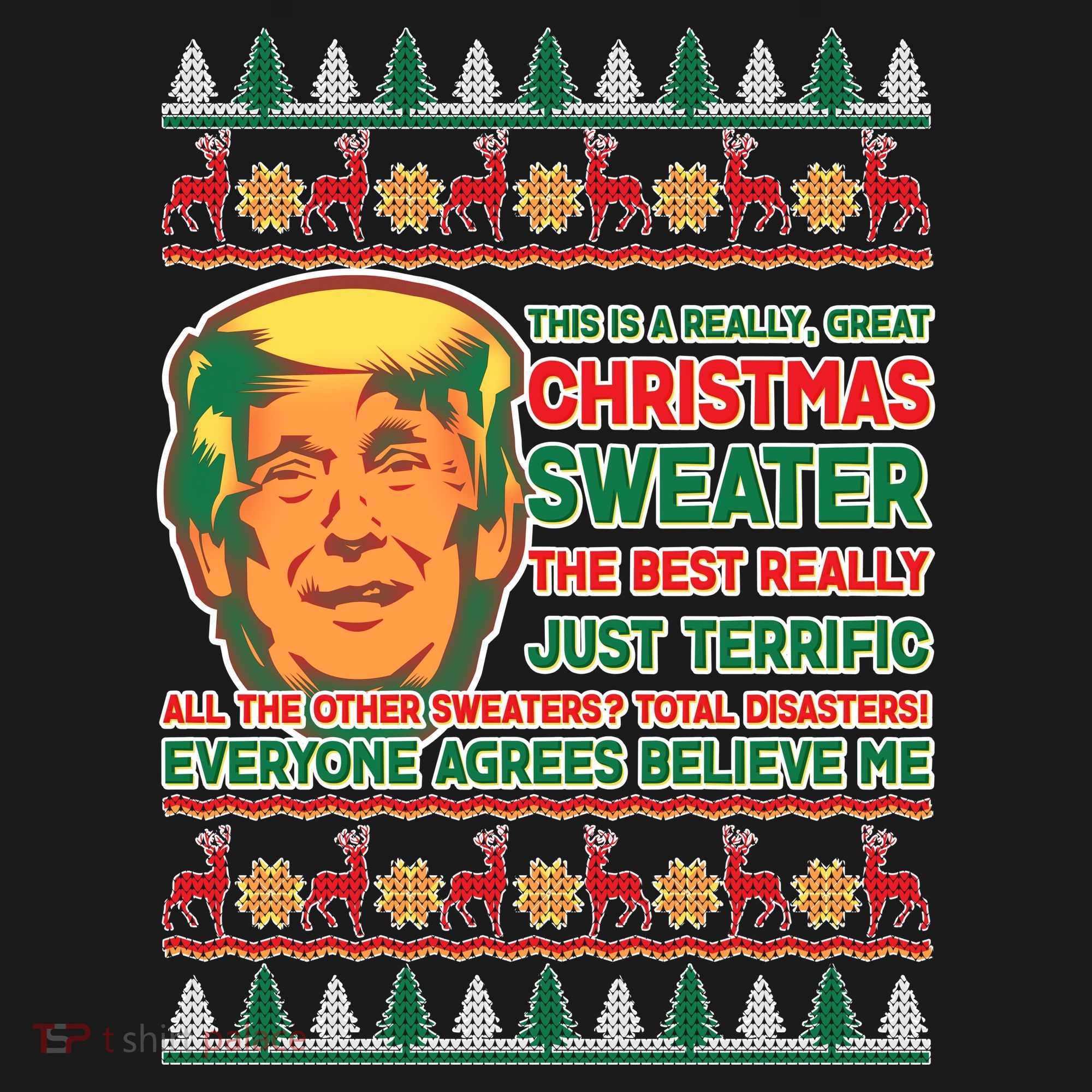 Funny Trump Ugly Christmas Sweater Apron