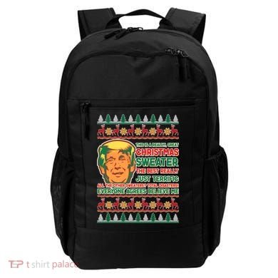 Funny Trump Ugly Christmas Sweater Backpack
