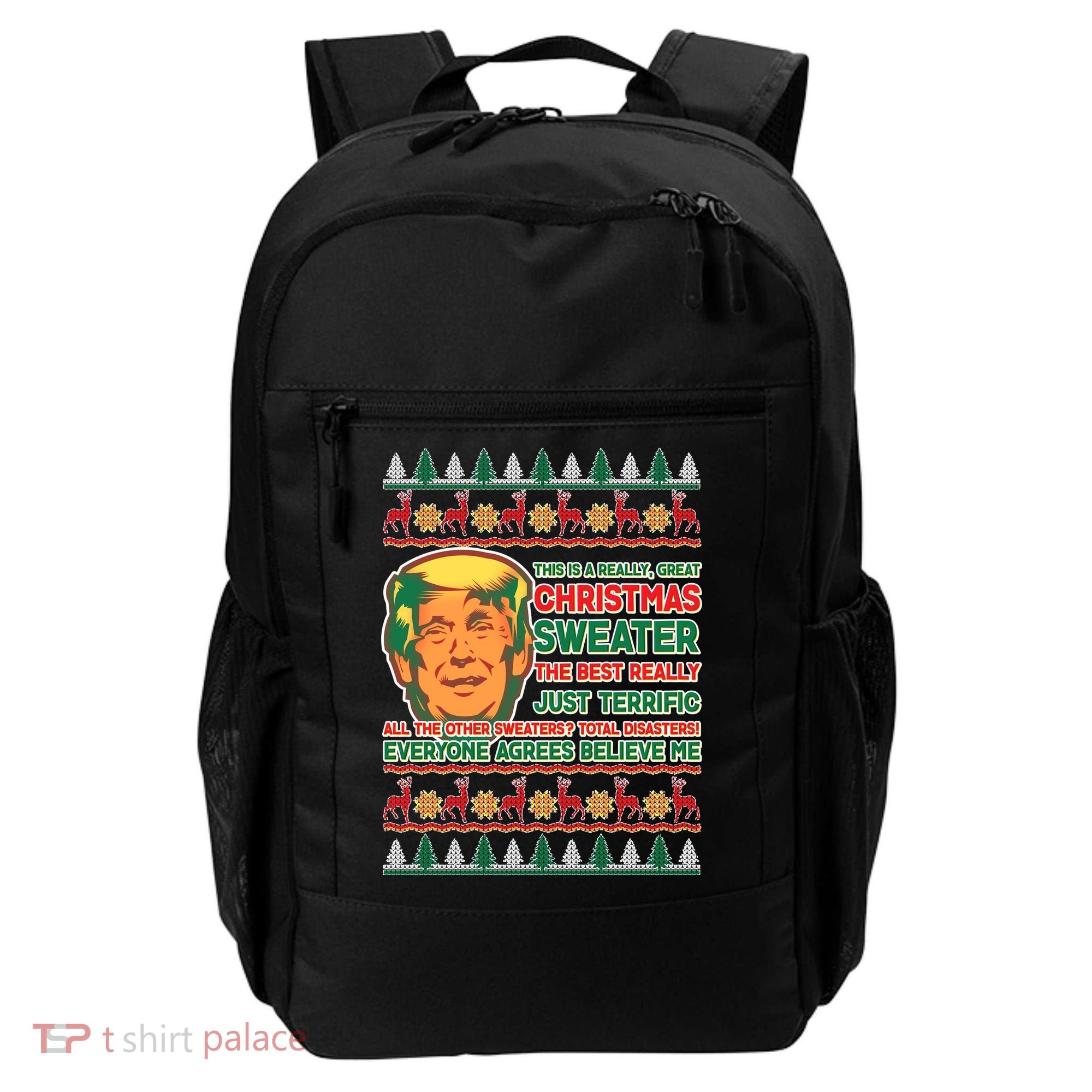 Funny Trump Ugly Christmas Sweater Backpack