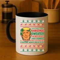 Funny Trump Ugly Christmas Sweater Coffee Mug thumb 4