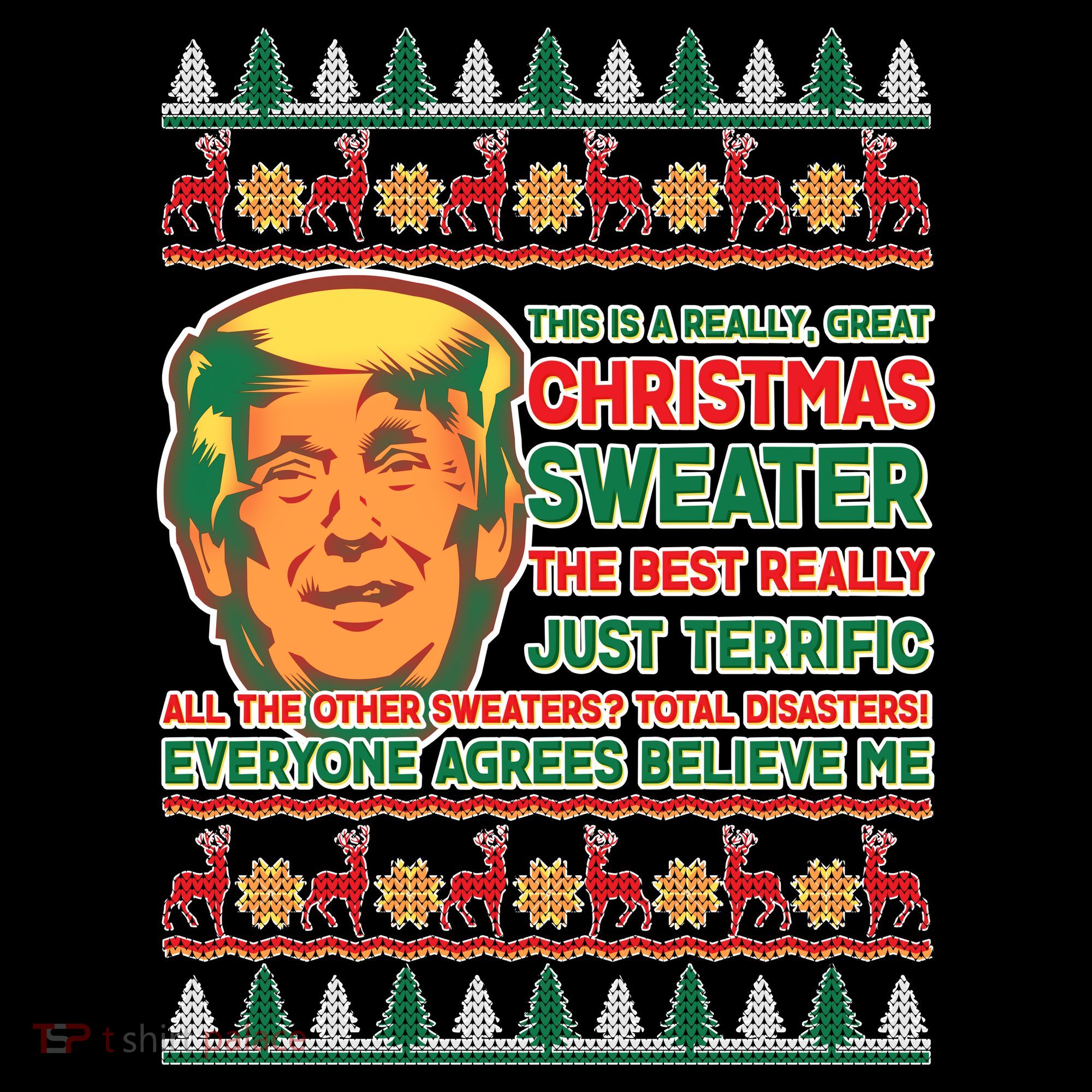 Funny Trump Ugly Christmas Sweater Women's Hoodie