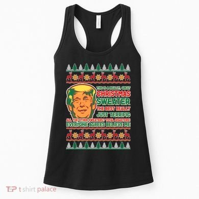 Funny Trump Ugly Christmas Sweater Women's Tank Top