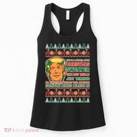 Funny Trump Ugly Christmas Sweater Women's Tank Top thumb 0
